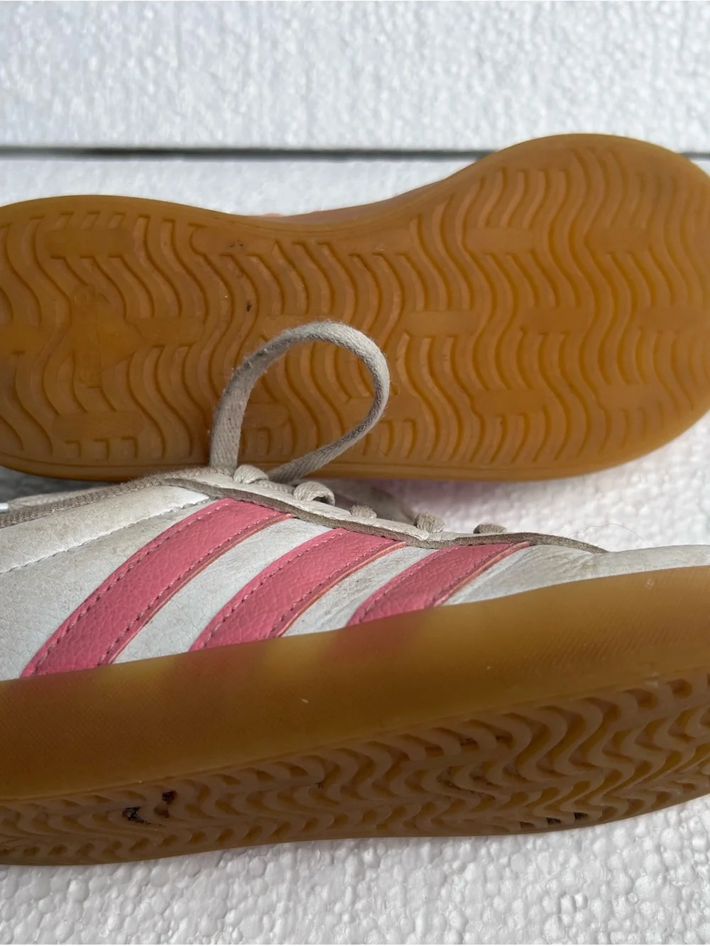 adidas Kids white and Pink Sneakers size 2